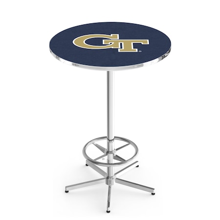 Holland Bar Stool Co 42" Chrome Georgia Tech Pub Table L216C4228GATech